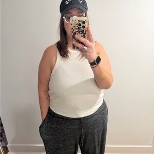 Anthropologie The Blair Stretch Cotton Crop Racerback Tank Top 1X